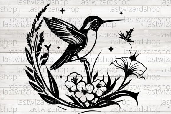 Download Hummingbird with Flower Svg, Bird Svg - Premium Resources