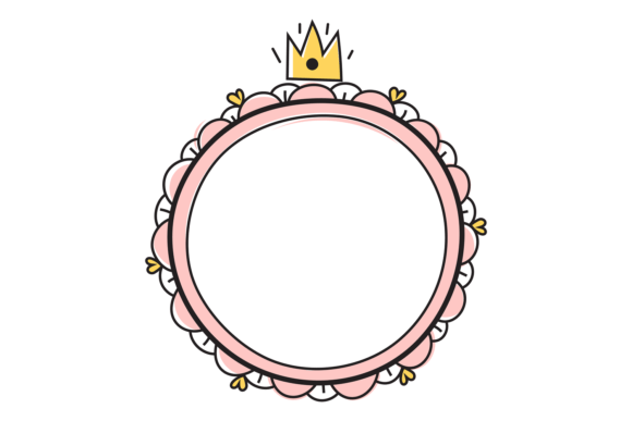 Download Hand Drawn Round Pink Frame with Cute Cr - Pink frame Collection