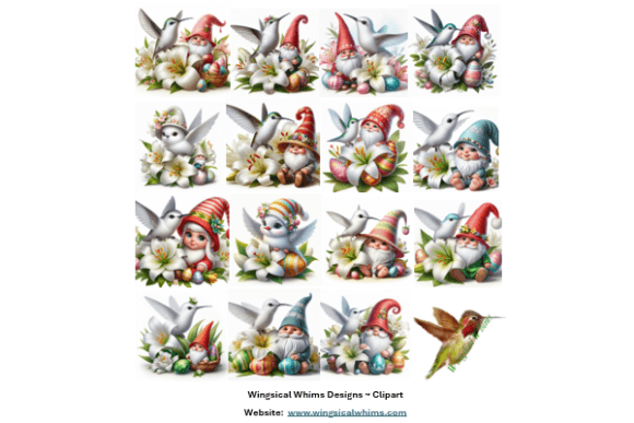Download Easter Gnome and Hummingbirds - Hummingbird Collection