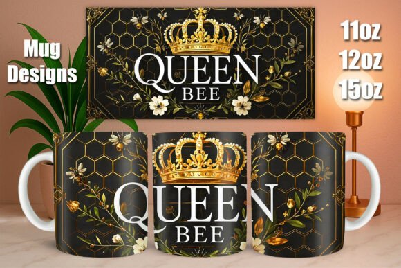 Download Royal Bee Emblem Nature Theme Mug Wrap - Nature theme Collection