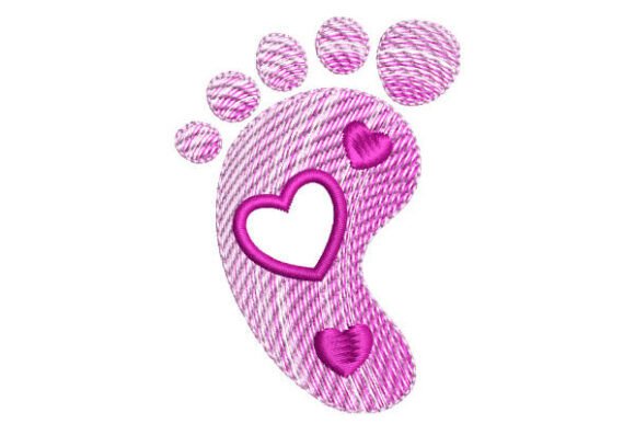 Download Baby Feet with Hearts and Curved Fills - Baby Collection