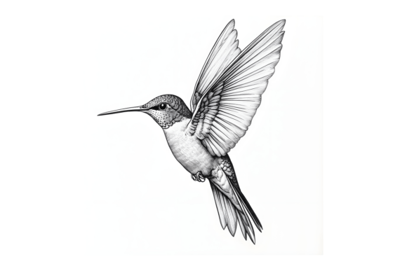 Download Hummingbird Sketch Line Art Print PNG - Premium Resources