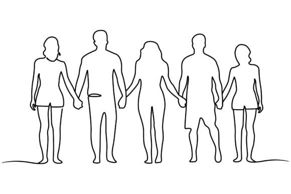 Download Young People Standing and Holding Hands - Young Collection