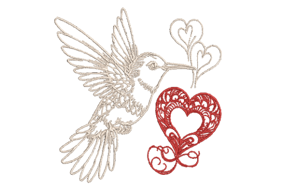 Download Hummingbird Valentine Embroidery - Hummingbird Collection