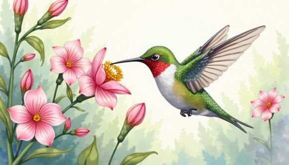 Download A Hummingbird Feeding on Nectar from Woo - Premium Resources