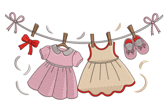 Download Baby Clothesline Dresses &amp; Shoes – Cute - Baby Collection