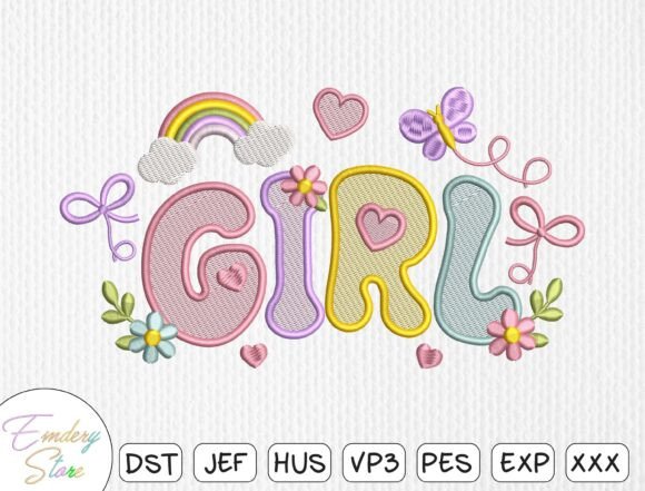 Download Cute Baby Girl Embroidery Design - Baby Collection